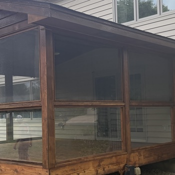 Screened Porch Staining in Maple Grove After Peeling Latex Failure