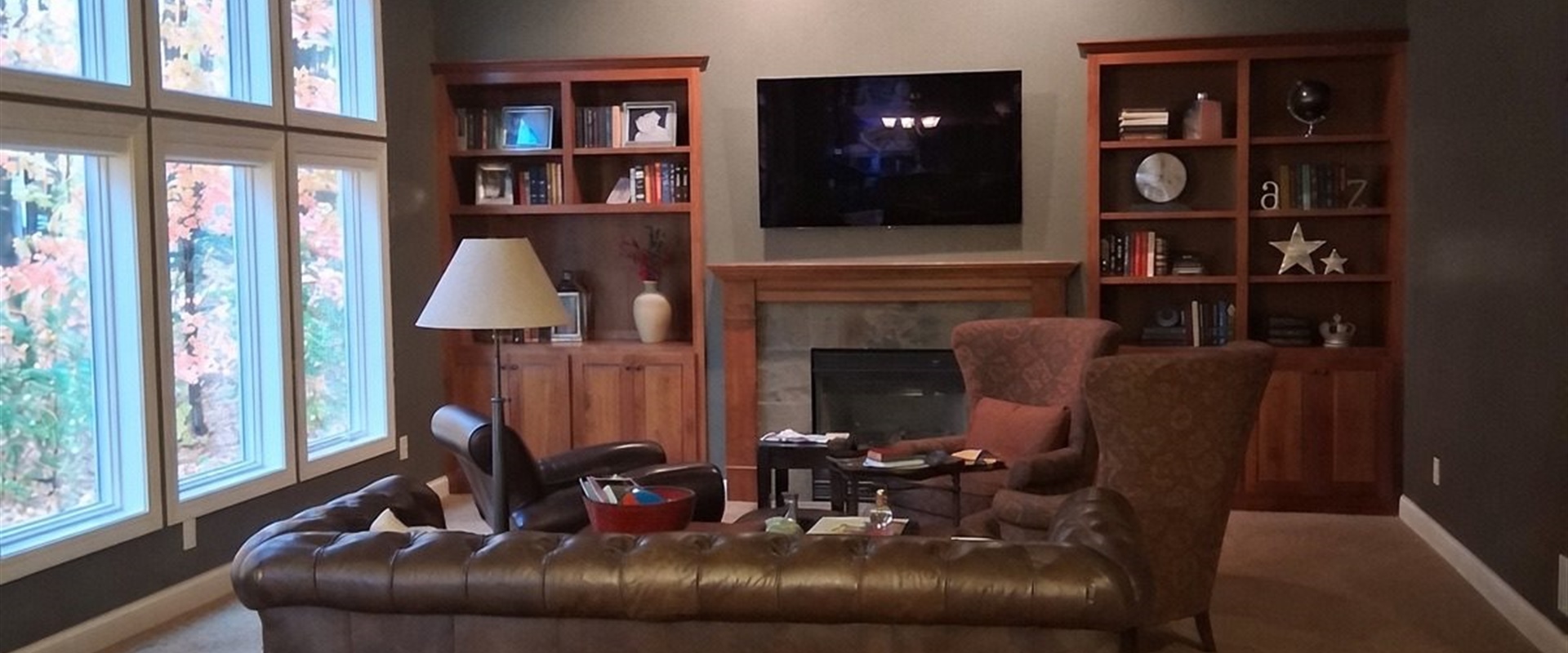 Maple Grove Family Room Painted in Black Fox