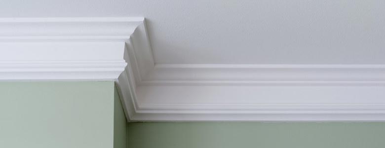 White Crown Molding with Green Walls
